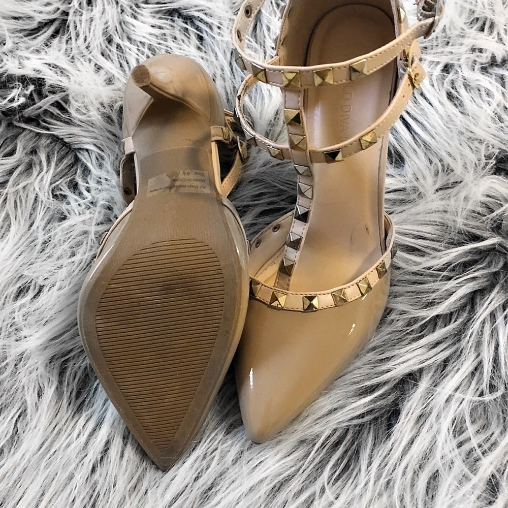 Nude Studded Fashion Heels - Picture 4 of 5